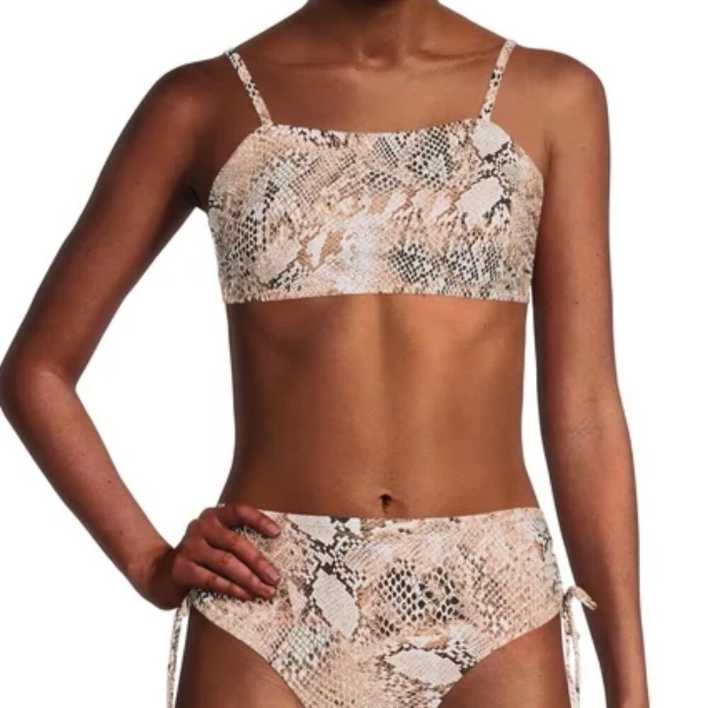 Time and Tru Women’s Faux Snake Print Bralette Bikini Top